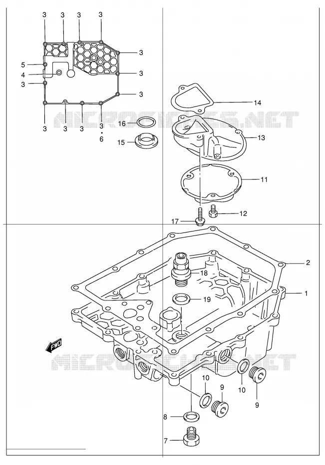 OIL PAN Suzuki MOTO 1200 BANDIT 2003  GSF1200K3(E2)