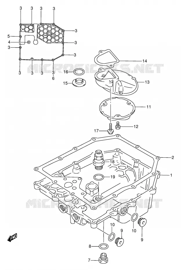 OIL PAN Suzuki MOTO 600 BANDIT 1998  GSF600SW(E2)