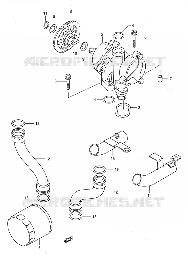 OIL PUMP Suzuki MOTO 1100 GSX-F 1993  GSX1100FP(E28)