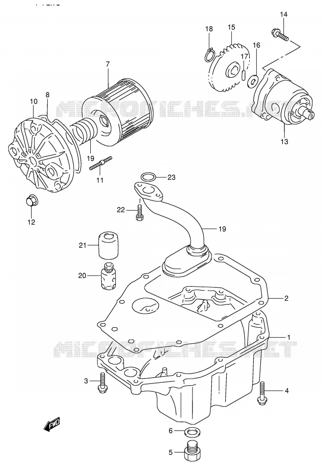 OIL PUMP Suzuki MOTO 250 GSX 1991  GSX250FM(E24)