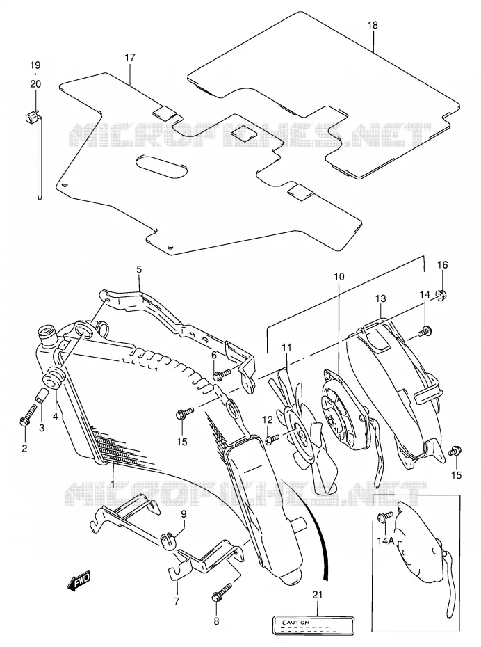 RADIATOR Suzuki MOTO 250 GSX 1993  GSX250FP(E24)