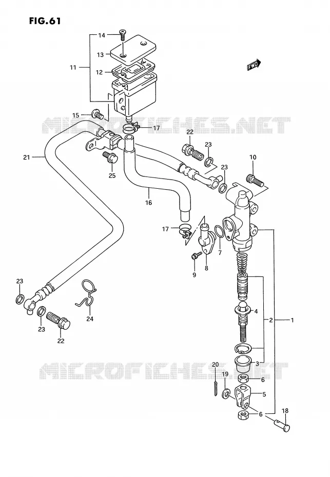 REAR BRAKE MASTER CYLINDER Suzuki MOTO 1100 GSX-G 1993  GSX1100GP(E2)