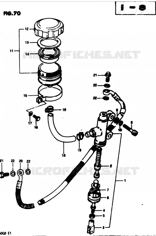 REAR BRAKE MASTER CYLINDER Suzuki MOTO 850 GS 1983  GS850GD(E1)