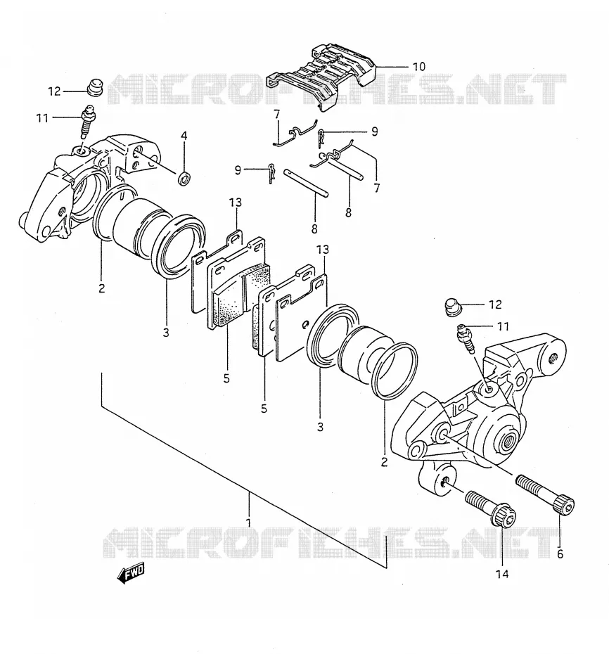 REAR CALIPERS (MODEL J/K/L/M/N) Suzuki MOTO 1100 GSX-F 1993  GSX1100FP(E28)