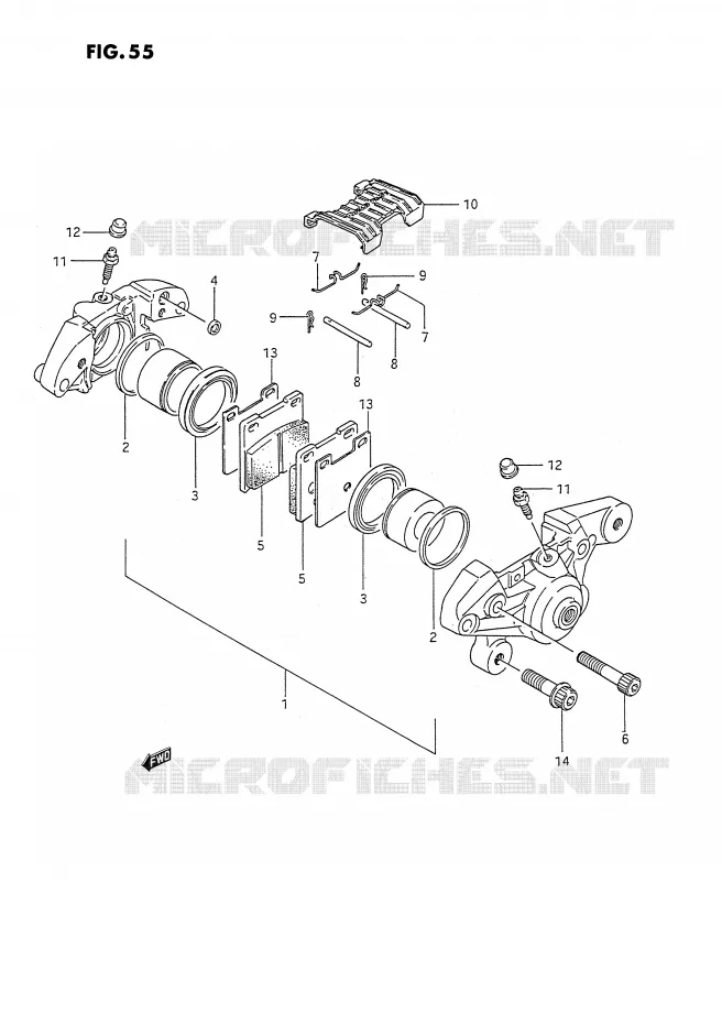 REAR CALIPERS (MODEL J/K/L/M/N) Suzuki MOTO 1100 GSX-F 1994  GSX1100FR(E2)