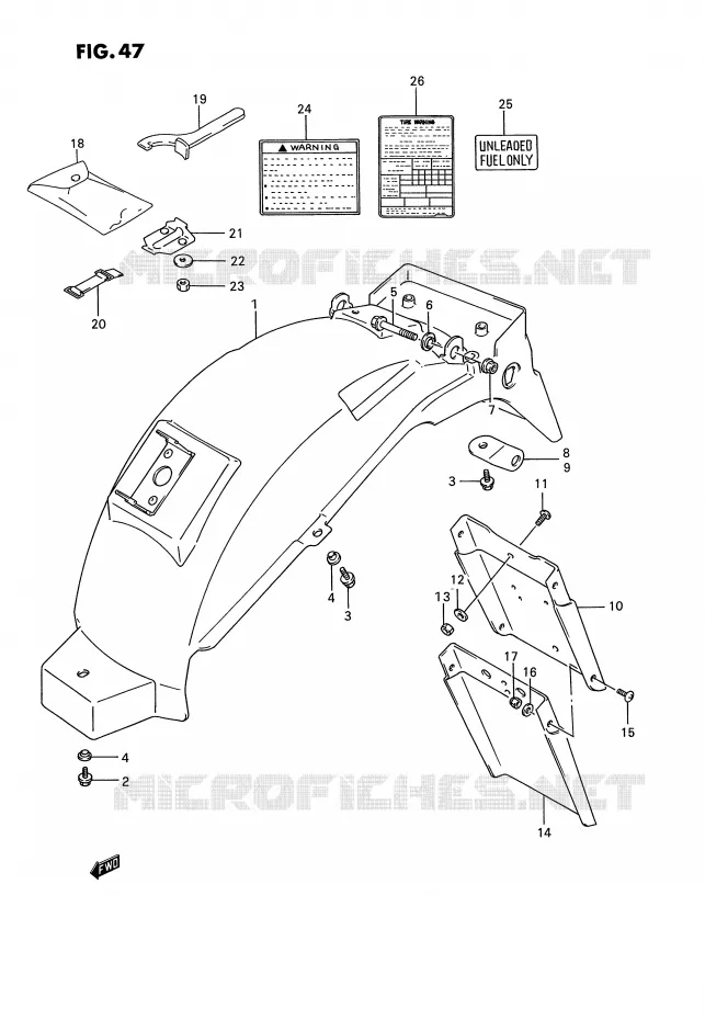 REAR FENDER Suzuki MOTO 1100 GSX-G 1992  GSX1100GN(E2)