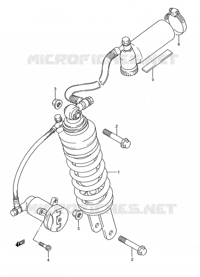 REAR SHOCK ABSORBER (MODEL K/L/M/N/P) Suzuki MOTO 1100 GSX-F 1992  GSX1100FN(E28)