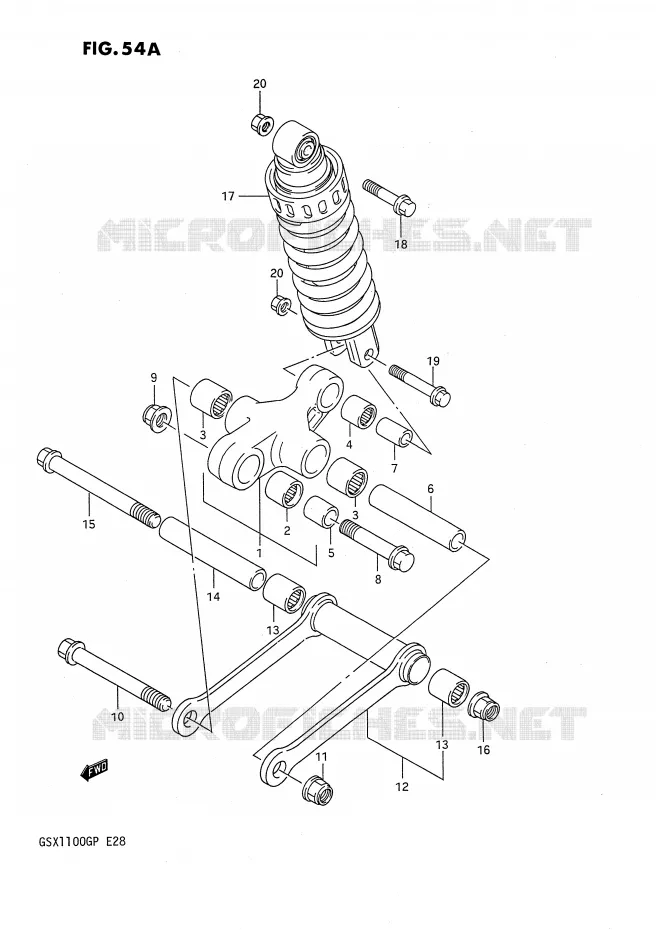 SHOCK ABSORBER LINKAGE (MODEL N/P) Suzuki MOTO 1100 GSX-G 1993  GSX1100GP(E28)