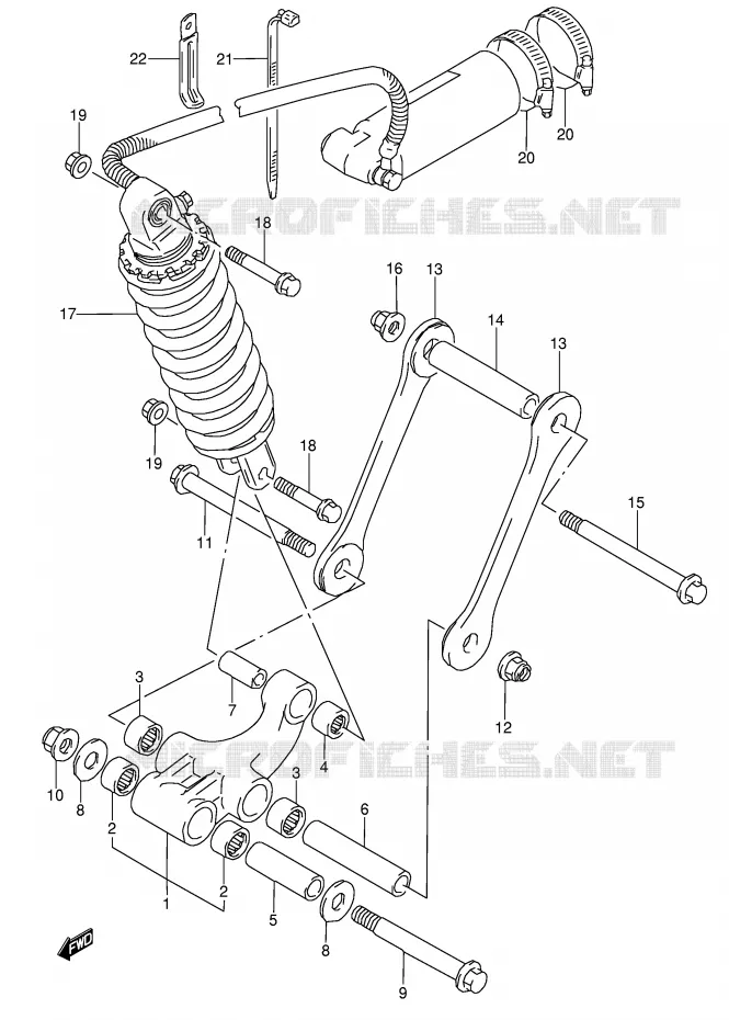 SHOCK ABSORBER LINKAGE (MODEL S/T/V/W) Suzuki MOTO 1100 GSX-R 1994  GSX-R1100WR(E28)