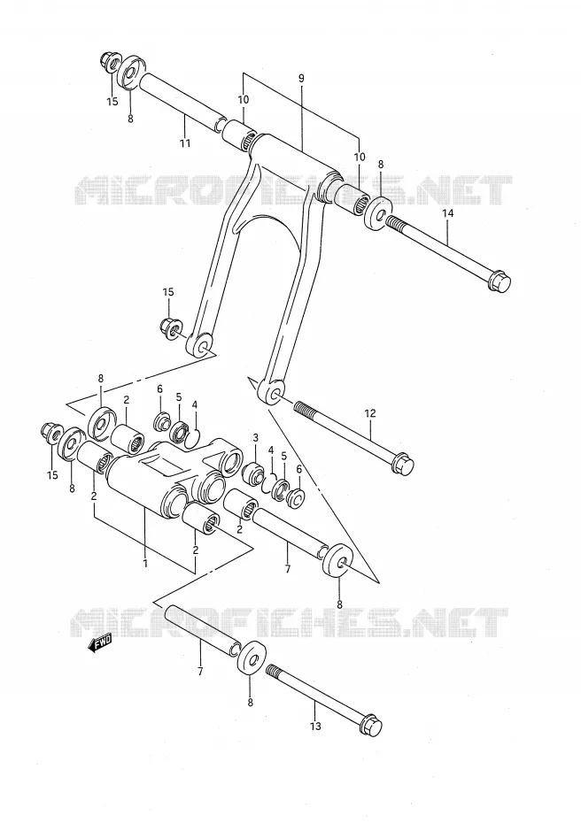 SHOCK ABSORBER LINKAGE Suzuki MOTO 1100 GSX-F 1990  GSX1100FL(E28)