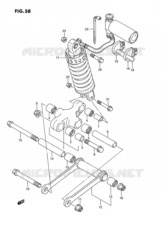 SHOCK ABSORBER LINKAGE Suzuki MOTO 1100 GSX-G 1991  GSX1100GM(E2)