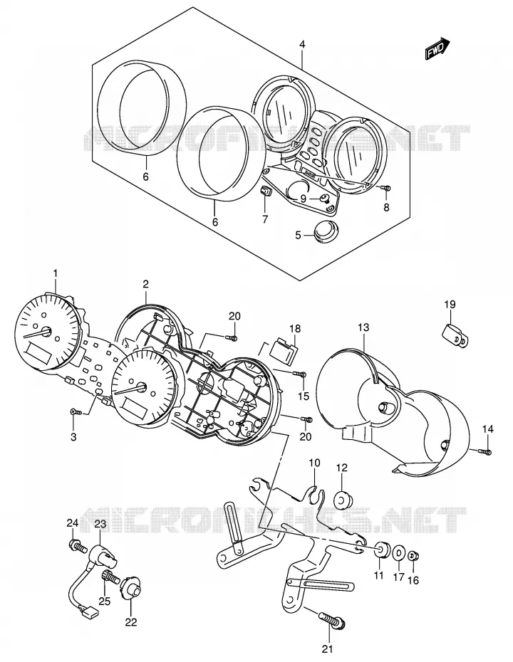 SPEEDOMETER (GSF1200K2/K3/K4/K5/ZK4/ZK5) Suzuki MOTO 1200 BANDIT 2003  GSF1200K3(E2)