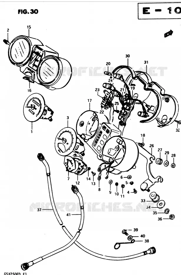 SPEEDOMETER (MODEL D) Suzuki MOTO 250 GSX 1983  GSX250ESD(Z/D)