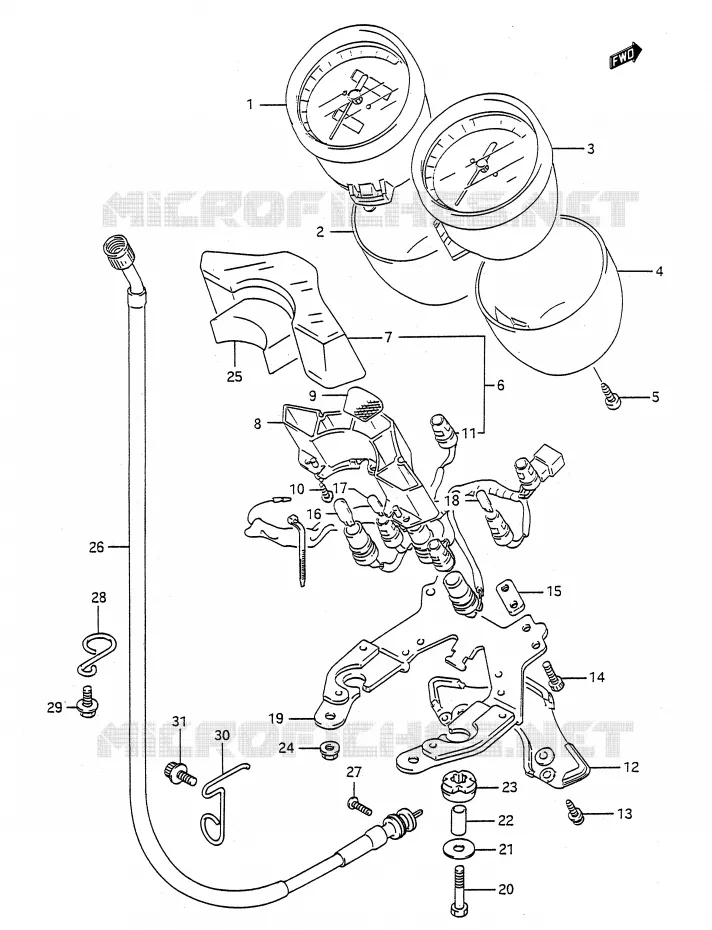 SPEEDOMETER Suzuki MOTO 400 BANDIT-N 1992  GSF400N(E28)