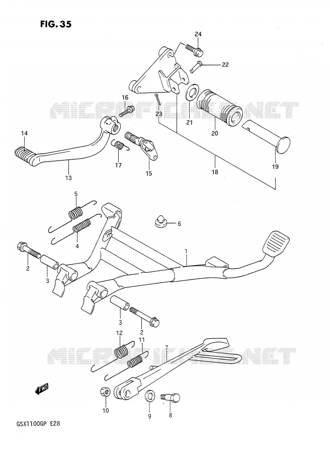 STAND - REAR BRAKE Suzuki MOTO 1100 GSX-G 1993  GSX1100GP(E28)