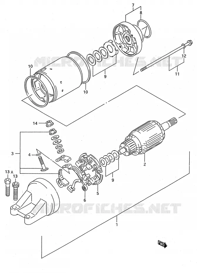 STARTER MOTOR (MODEL R/S) Suzuki MOTO 750 GSX-R 1994  GSX-R750WR(E28)