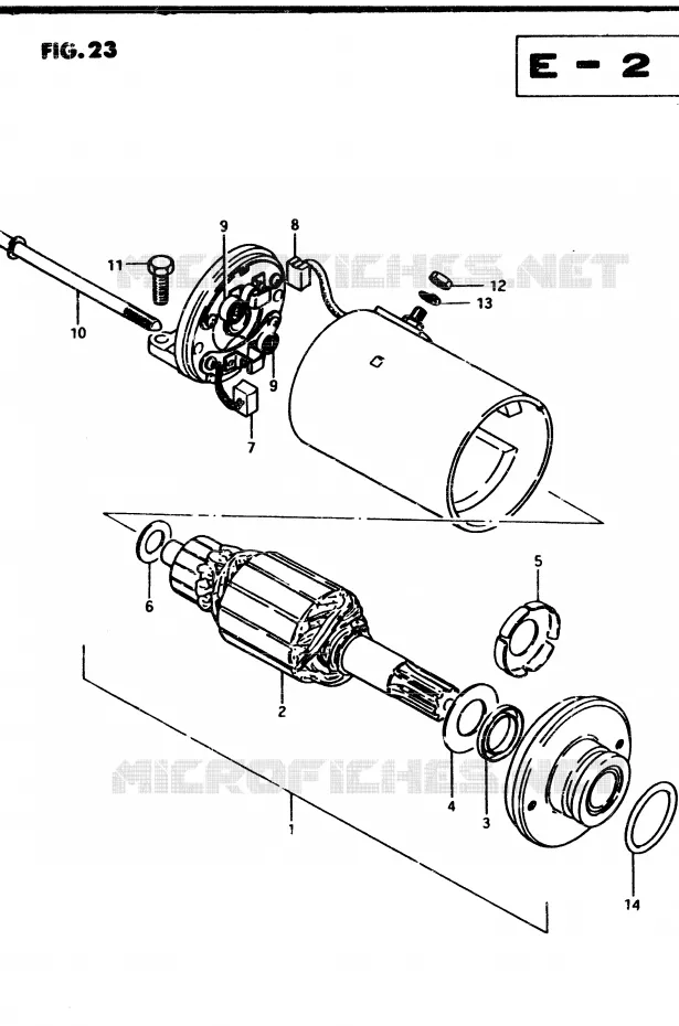 STARTER MOTOR (MODEL Z) Suzuki MOTO 250 GSX 1983  GSX250ESD(Z/D)