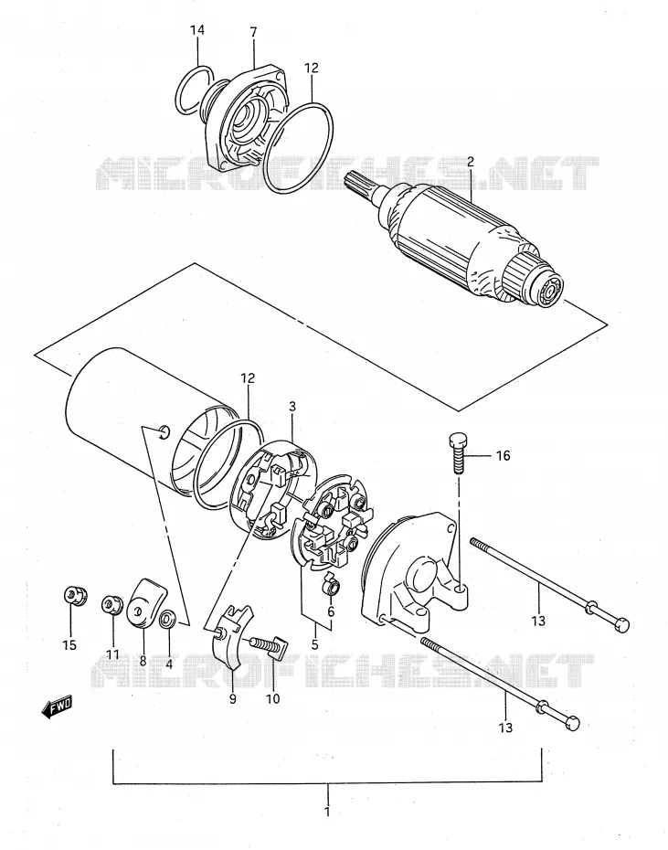 STARTER MOTOR Suzuki MOTO 1100 GSX-F 1989  GSX1100FK(E28)