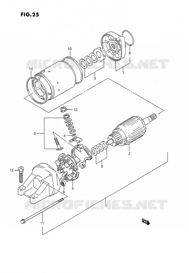 STARTER MOTOR Suzuki MOTO 1100 GSX-G 1991  GSX1100GM(E2)