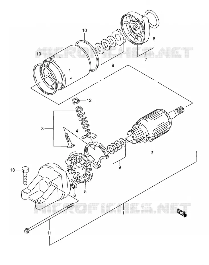 STARTER MOTOR Suzuki MOTO 1200 BANDIT 1997  GSF1200SV(E28)