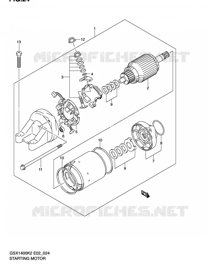 STARTER MOTOR Suzuki MOTO 1400 GSX 2003  GSX1400U1K3(E2)