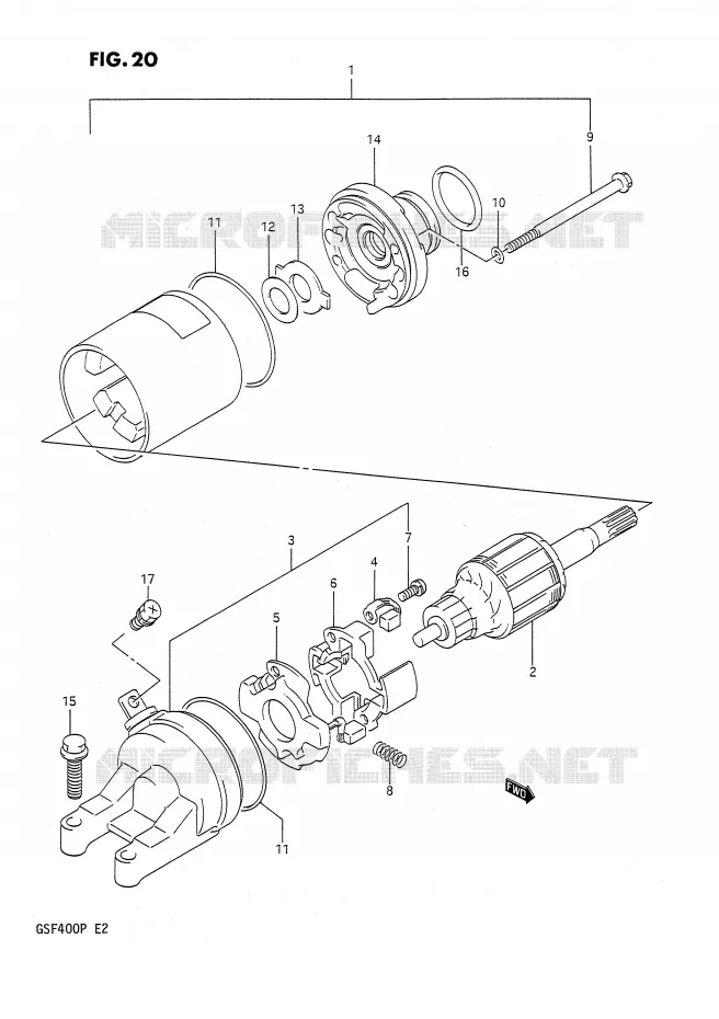 STARTER MOTOR Suzuki MOTO 400 BANDIT 1993  GSF400P(E2)