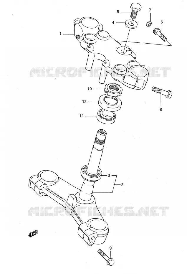 STEERING COLUMN Suzuki MOTO 1100 GSX-F 1991  GSX1100FM(E28)
