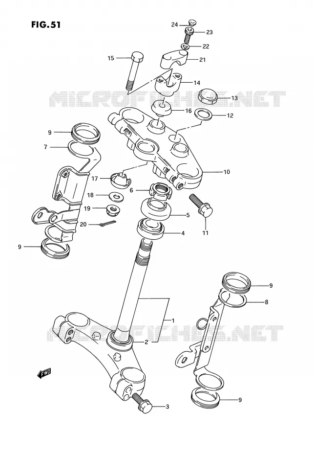 STEERING COLUMN Suzuki MOTO 1100 GSX-G 1993  GSX1100GP(E2)