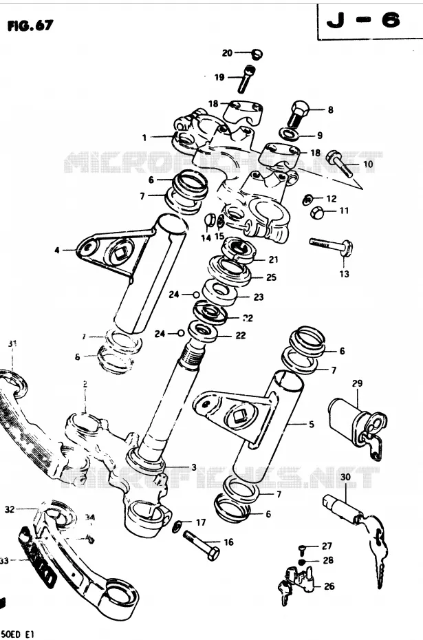 STEERING COLUMN Suzuki MOTO 250 GSX 1982  GSX250Z(Z/D)