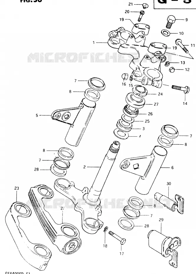 STEERING COLUMN Suzuki MOTO 400 GSX 1983  GSX400FD