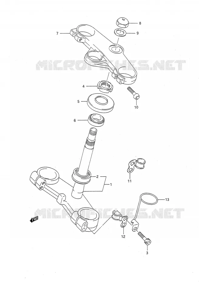 STEERING COLUMN Suzuki MOTO 750 GSX-R 1991  GSX-R750M(E28)