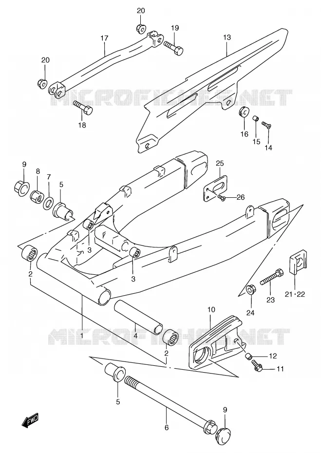 SWINGARM (GSF1200SAV/SAW/SAX/SAY) Suzuki MOTO 1200 BANDIT 2000  GSF1200Y(E2)