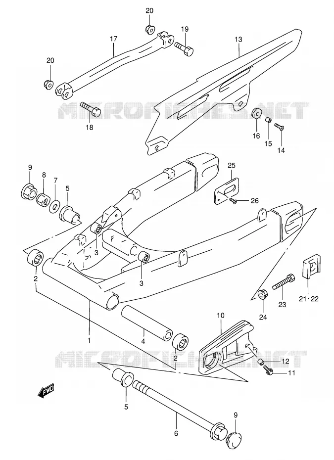 SWINGARM (GSF1200SAV) Suzuki MOTO 1200 BANDIT 1999  GSF1200SX(E28)
