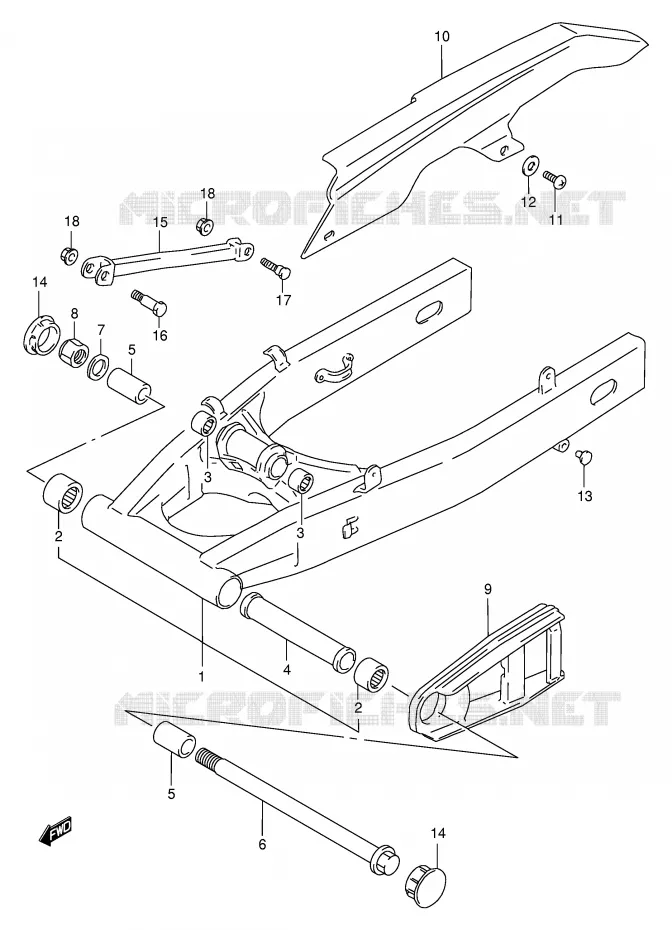 SWINGARM Suzuki MOTO 600 BANDIT 1998  GSF600UW(E2)