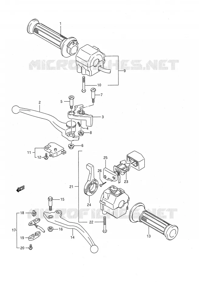 SWITCHES (MODEL K/L/M/N/P) Suzuki MOTO 1100 GSX-F 1990  GSX1100FL(E28)