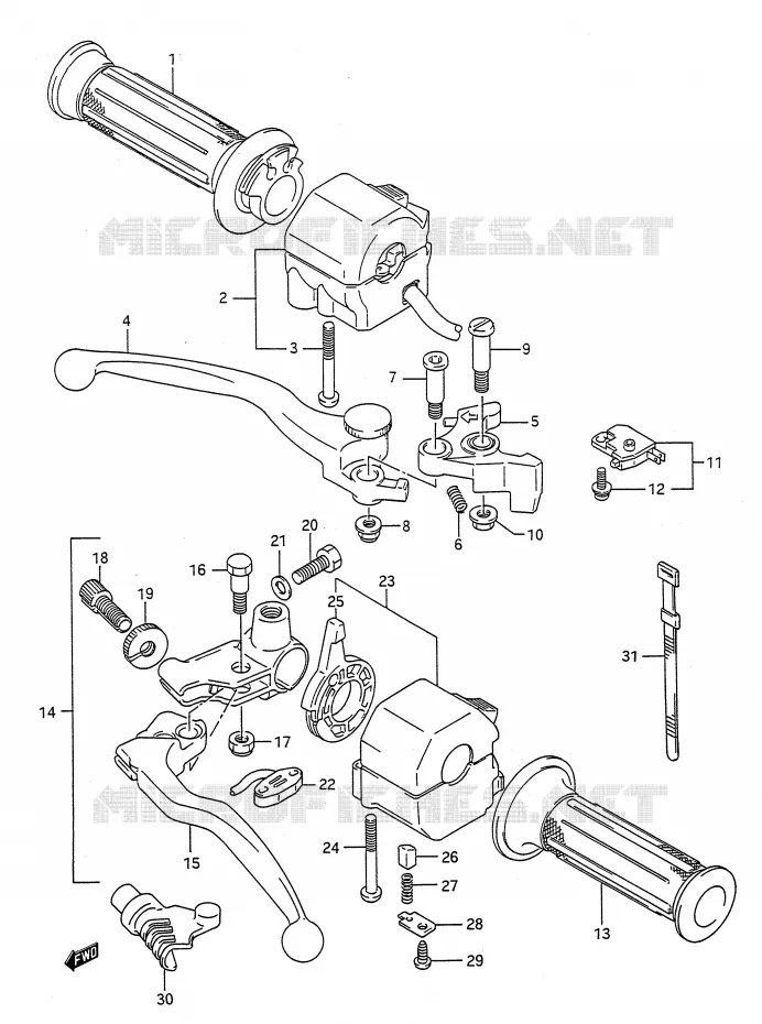 SWITCHES Suzuki MOTO 400 BANDIT-N 1993  GSF400P(E28)