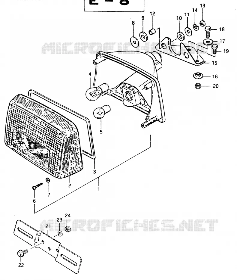 TAIL LIGHT (E2, E4, E21) Suzuki MOTO 400 GSX 1983  GSX400FD