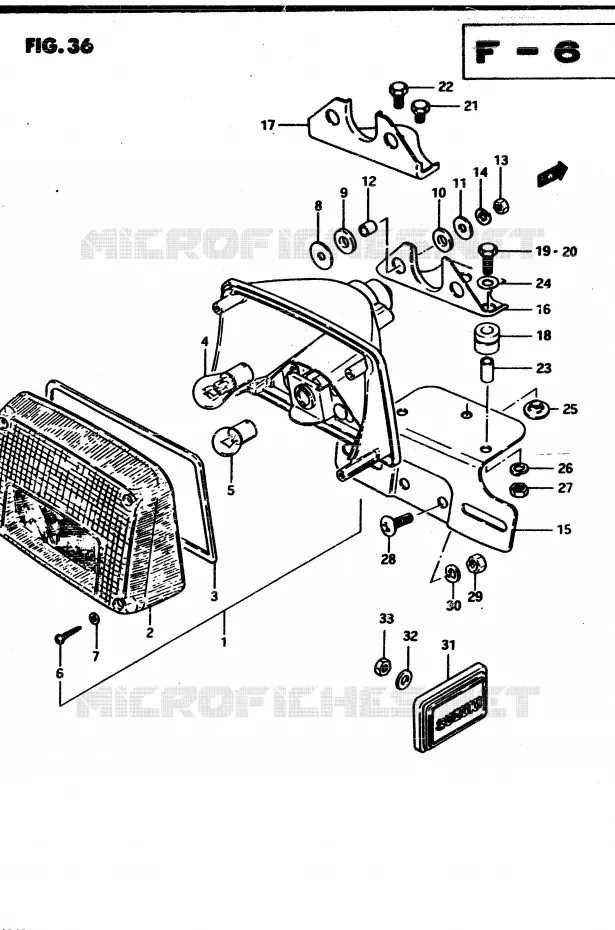TAIL LIGHT (E2, E4, E21) Suzuki MOTO 850 GS 1982  GS850GZ(E1)