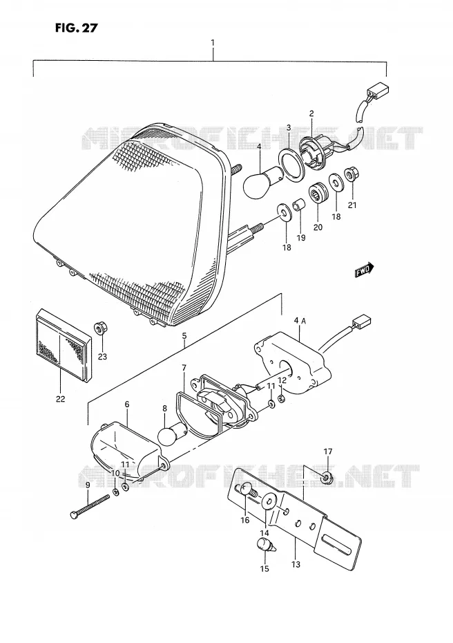 TAIL LIGHT Suzuki MOTO 1100 GSX-F 1991  GSX1100FM(E2)