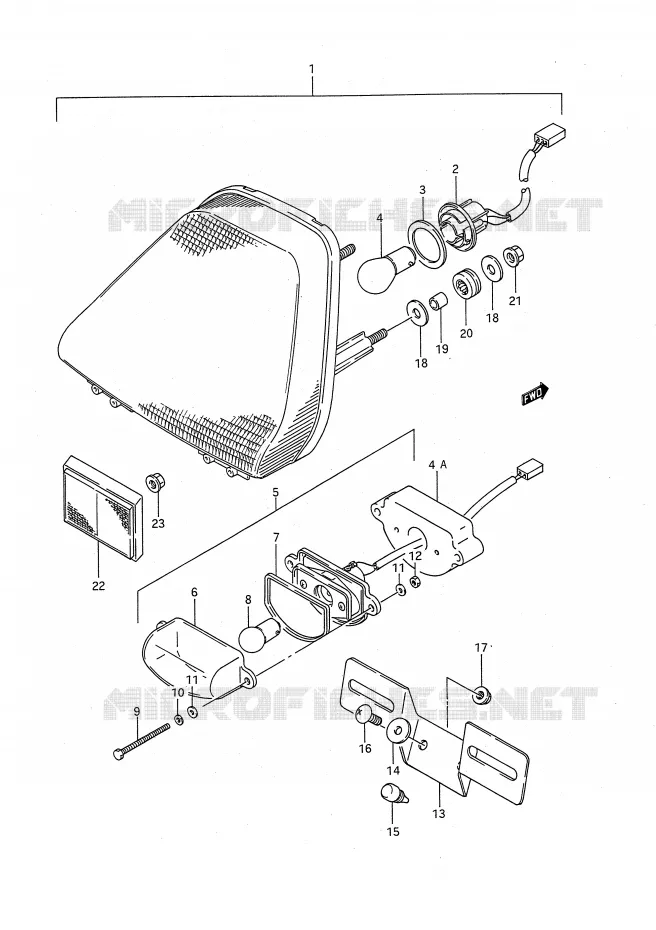 TAIL LIGHT Suzuki MOTO 1100 GSX-F 1993  GSX1100FP(E28)