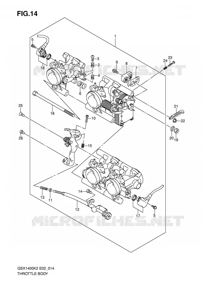 THROTTLE BODY (MODEL K2) Suzuki MOTO 1400 GSX 2004  GSX1400U1K4(E2)
