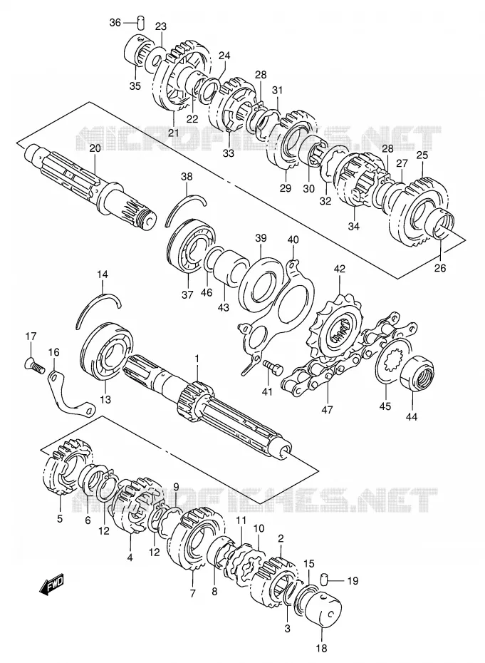 TRANSMISSION Suzuki MOTO 1200 BANDIT 1996  GSF1200ST(E28)