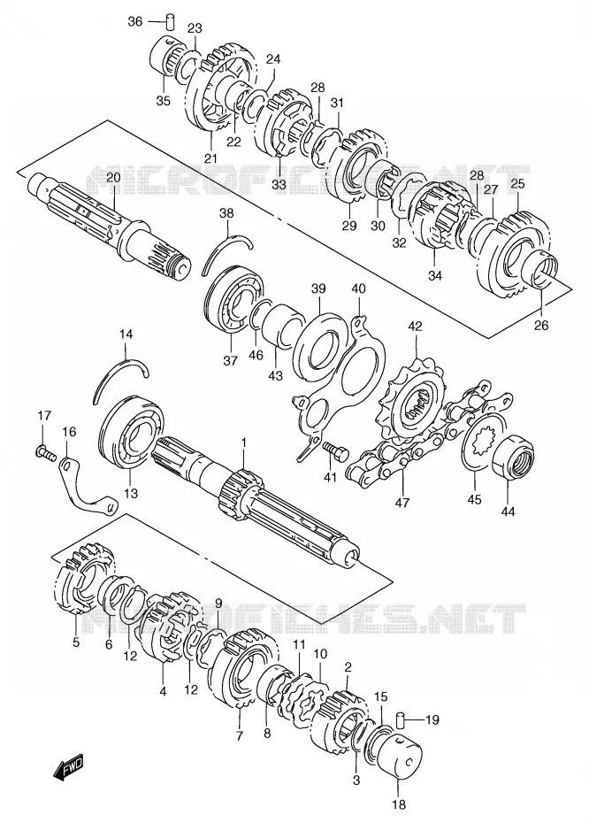TRANSMISSION Suzuki MOTO 1200 BANDIT 2000  GSF1200Y(E2)