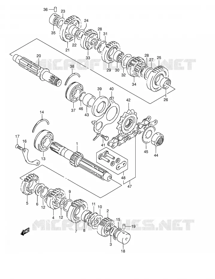 TRANSMISSION Suzuki MOTO 1200 BANDIT 2003  GSF1200K3(E2)