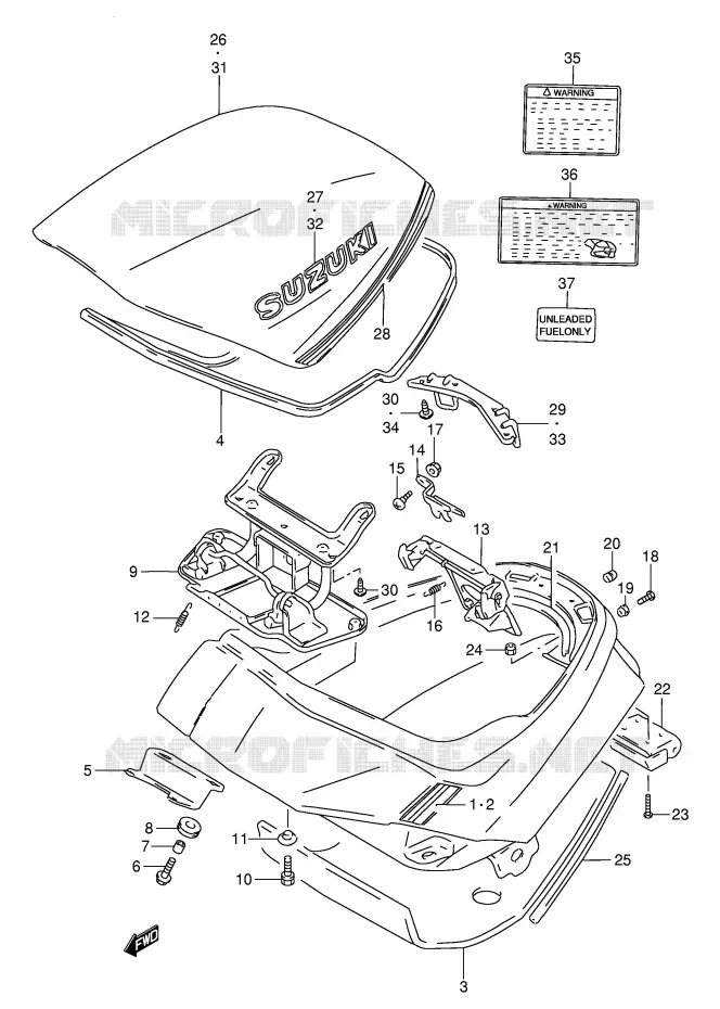 TRUNK (MODEL M) Suzuki MOTO 250 GSX 1992  GSX250FN(E24)
