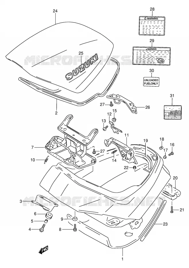 TRUNK (MODEL N) Suzuki MOTO 250 GSX 1997  GSX250FV(E24)