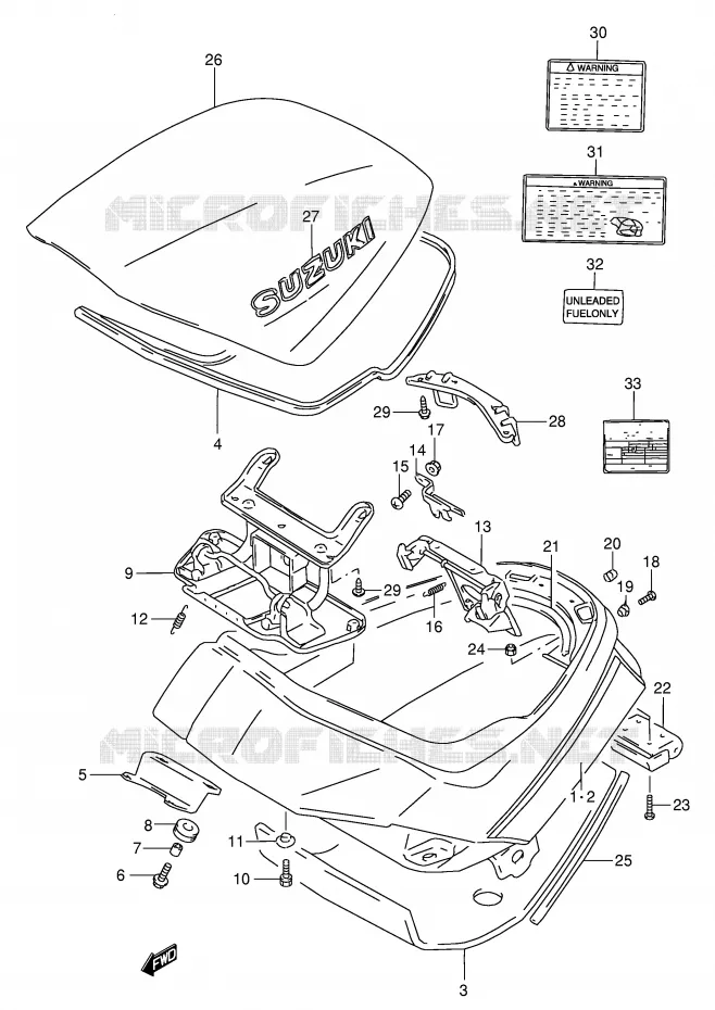 TRUNK (MODEL P/R/T) Suzuki MOTO 250 GSX 1991  GSX250FM(E24)