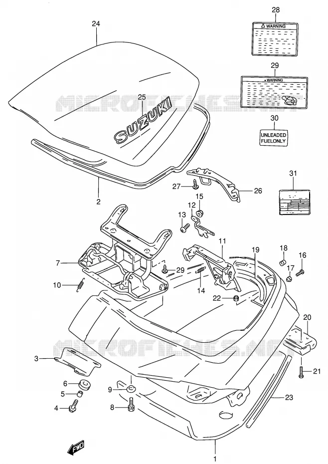 TRUNK (MODEL V) Suzuki MOTO 250 GSX 1994  GSX250FR(E24)