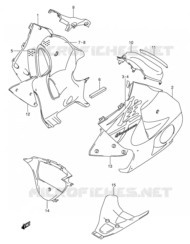 UNDER COWLING (MODEL K3) Suzuki MOTO 1300 HAYABUSA 2002  GSX1300RU2K2(E2)
