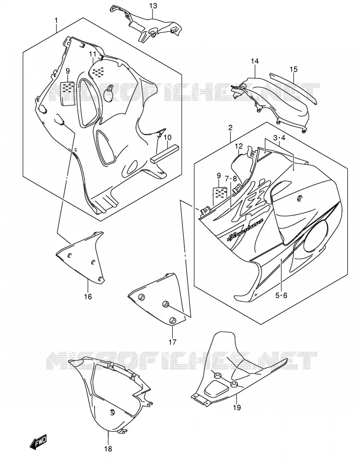 UNDER COWLING (MODEL K5) Suzuki MOTO 1300 HAYABUSA 2007  GSX1300RZK7(E2)